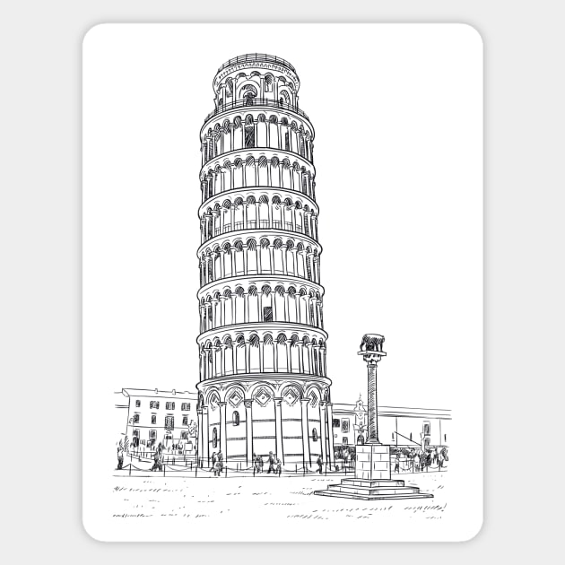 Leaning Tower of Pisa Magnet by StefanAlfonso